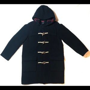 J. Crew Navy Toggle Duffle Winter Long Coat Wool